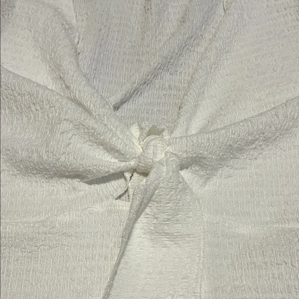 SHEIN White Tie-Front Women's Top - Picture 3 of 6